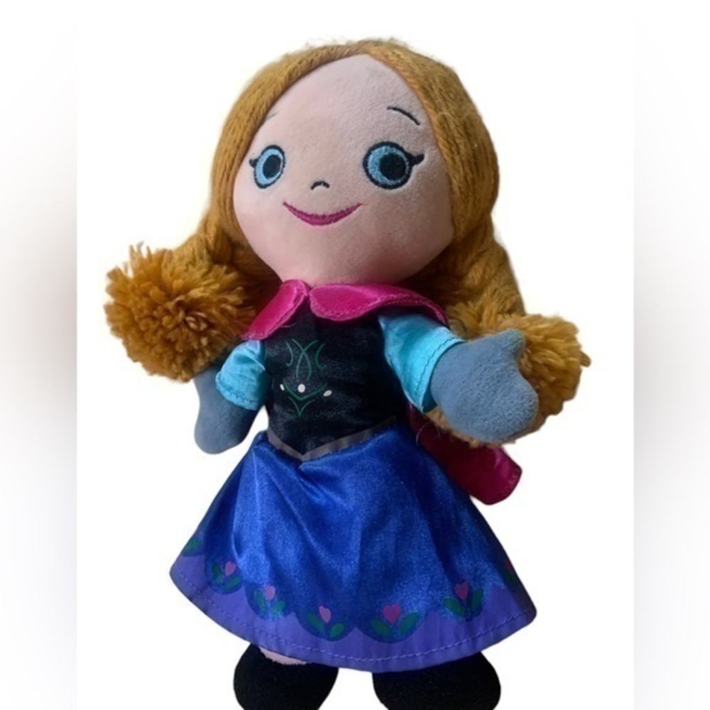 Disney Parks Authentic Original 10" ANNA Frozen Plush Doll w/‎ Yarn Hair